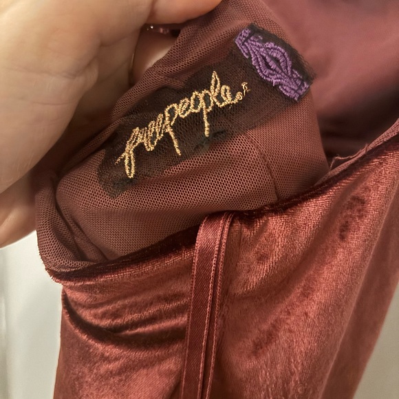 Free People Karlie Velvet Maxi Dress in Double Dare Red Size 0 NWT - Picture 10 of 11